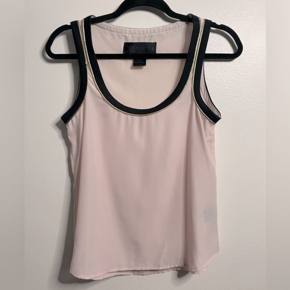 Kardashian Kollection Tops - KARDASHIAN KOLLECTION Women’s Sheer Light Pink Black Trim Tank Top Size Small